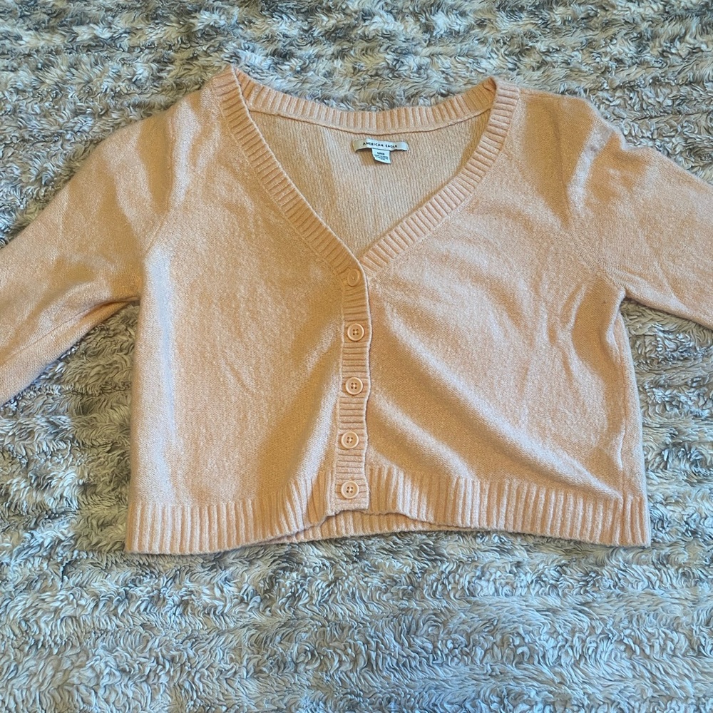 American Eagle Peach Cardigan/Sweater